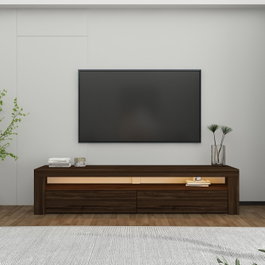Hanah Home Soporte para TV Nogal con Luces LED